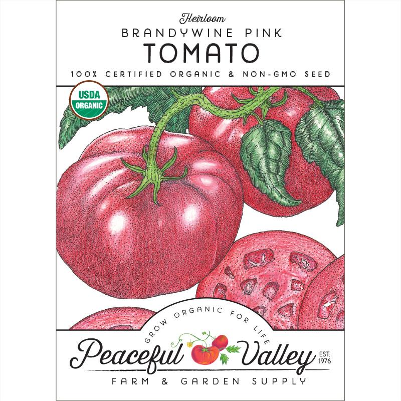 Semillas de tomates rosados ​​Brandywine (orgánicos)