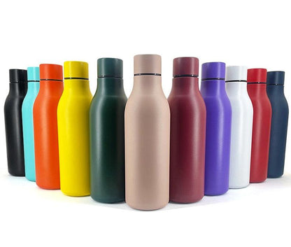 Stainless steel water bottle set in assorted colors, BPA-free leakproof insulated on Tampa Home & Garden Store