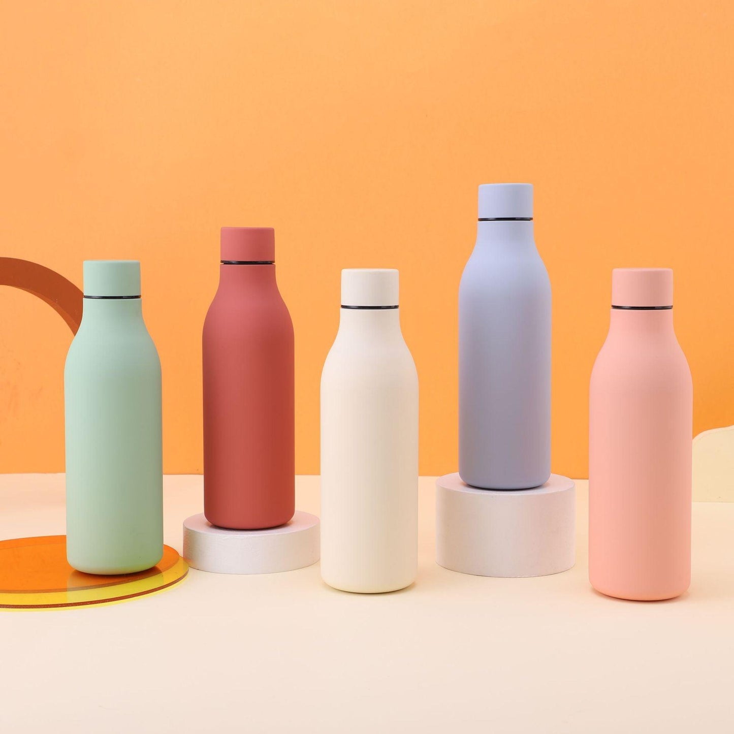 Six pastel stainless steel water bottles with leakproof, vacuum insulated caps Stevvex on Tampa Home & Garden Store