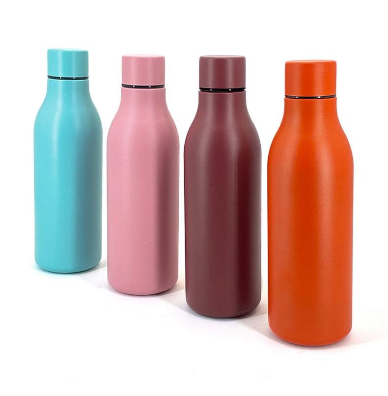 Stainless steel water bottle set of four turquoise pink burgundy orange by Stevvex on Tampa Home & Garden Store
