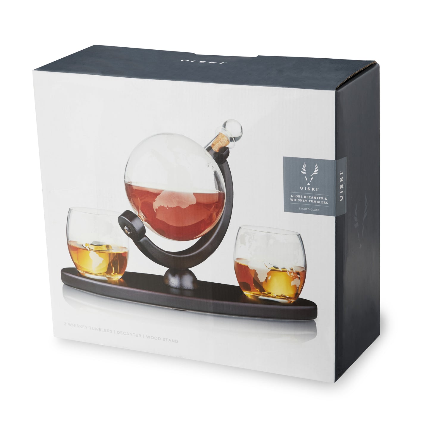 Frosted Globe Decanter and Whiskey Tumblers