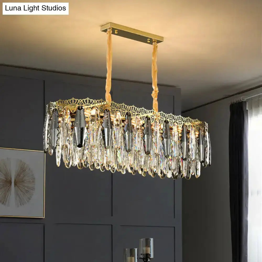 Ornate gold crystal leaf pendant light with hanging prisms Decorbites for bedroom on Tampa Home & Garden Store