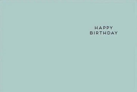 Birthday card mint green cover with minimalist Happy Birthday on front on Tampa Home & Garden Store