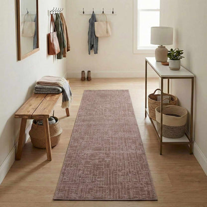 Leanna light brown washable area rug by Boutique Rugs, pinkish beige hallway runner on Tampa Home & Garden Store