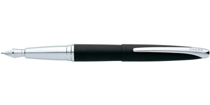 ATX Basalt Black Stainless Steel Fine Nib Fountain Pen, black grip, chrome trim, A.T. Cross on Tampa Home & Garden Store
