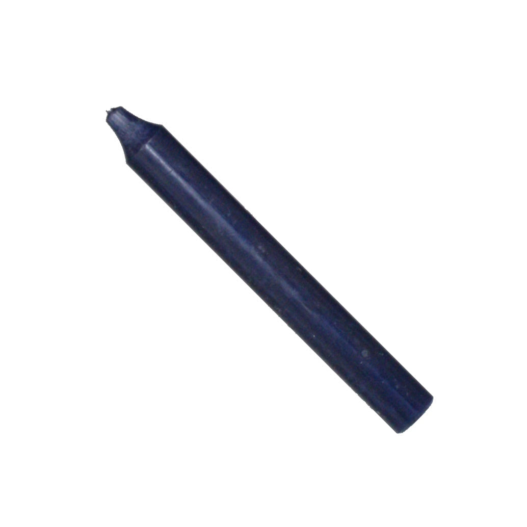 Vela cónica rústica para cena - 18 cm azul marino