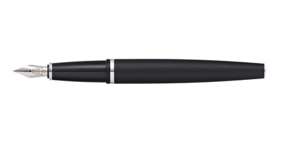 Calais Matte Black Medium Nib Fountain Pen by A.T. Cross with black body and silver nib on Tampa Home & Garden Store