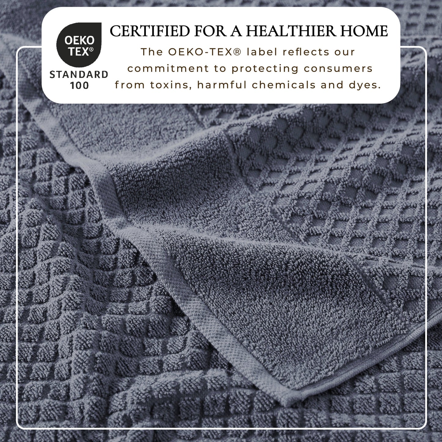 Cotton Diamond Waffle Weave Bath Towel Set
