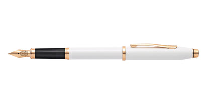 Century II white lacquer fountain pen with rose-gold trim and medium nib by A.T. Cross on Tampa Home & Garden Store