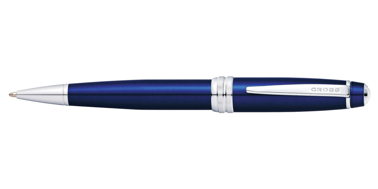 Bailey Blue Lacquer Ballpoint Pen by Cross with silver clip and blue body on Tampa Home & Garden Store