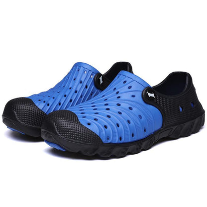 Stevvex outdoor men sandals blue and black rubber breathable quick-dry beach slippers on Tampa Home & Garden Store