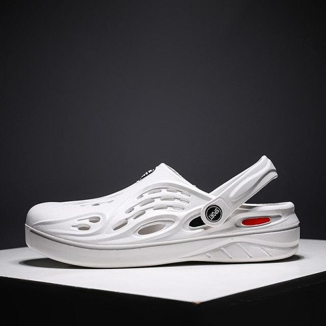 Stevvex white sandals with breathable cutout upper and adjustable strap on Tampa Home & Garden Store