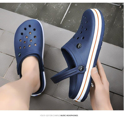 Stevvex blue men's rubber clogs with perforated upper and breathable quick-dry sandals on Tampa Home & Garden Store