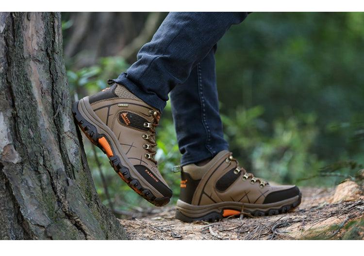 Stevvex hiking boots tan brown suede water-resistant with rugged non-slip outsole on Tampa Home & Garden Store