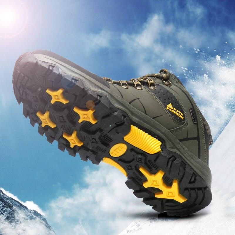 Stevvex outdoor snow boots olive-green upper with non-slip rugged yellow tread on Tampa Home & Garden Store