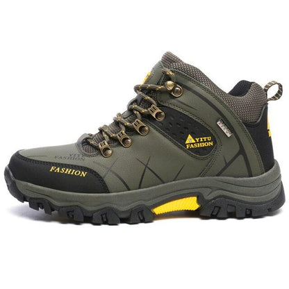 Outdoor hiking boot Stevvex olive green water resistant with non-slip rugged outsole on Tampa Home & Garden Store