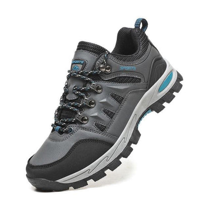 Outdoor Waterproof Hiking Boot Stevvex men's gray-black with rugged lug outsole on Tampa Home & Garden Store