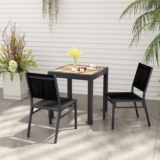 Outdoor Dining Chairs with Breathable Seat and Backrest for Backyard Porch Poolside-1 Piece - Tampa Home & Garden Store