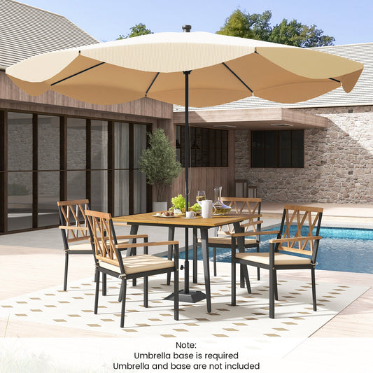 Outdoor Dining Table and Chairs with Cushions and 1.9 inches Umbrella Hole - Tampa Home & Garden Store