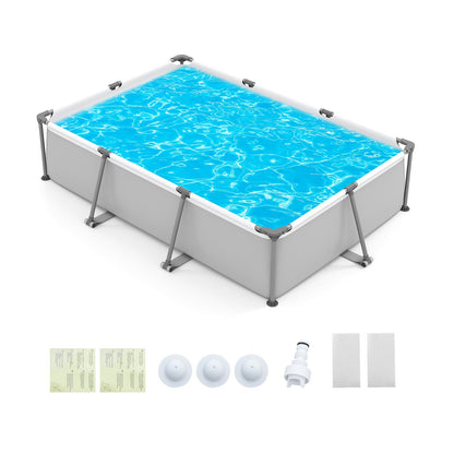 690/978/1158/1617 Gal Outdoor Family Swimming Pool with Metal Frame
