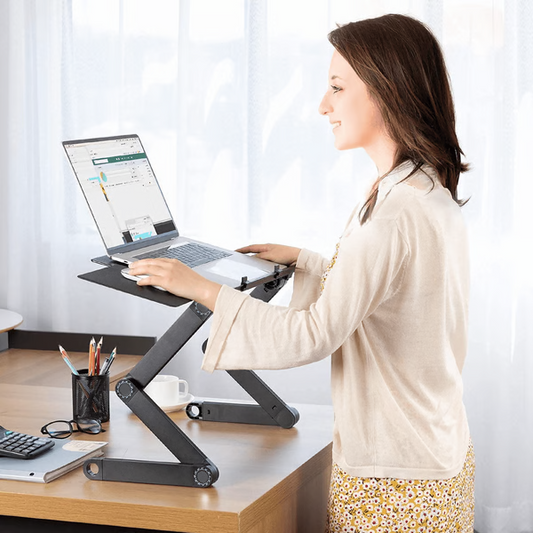 360° Adjustable Ergonomic Laptop Stand Aluminum Foldable Desk Stand with Mouse Pad - Tampa Home & Garden Store