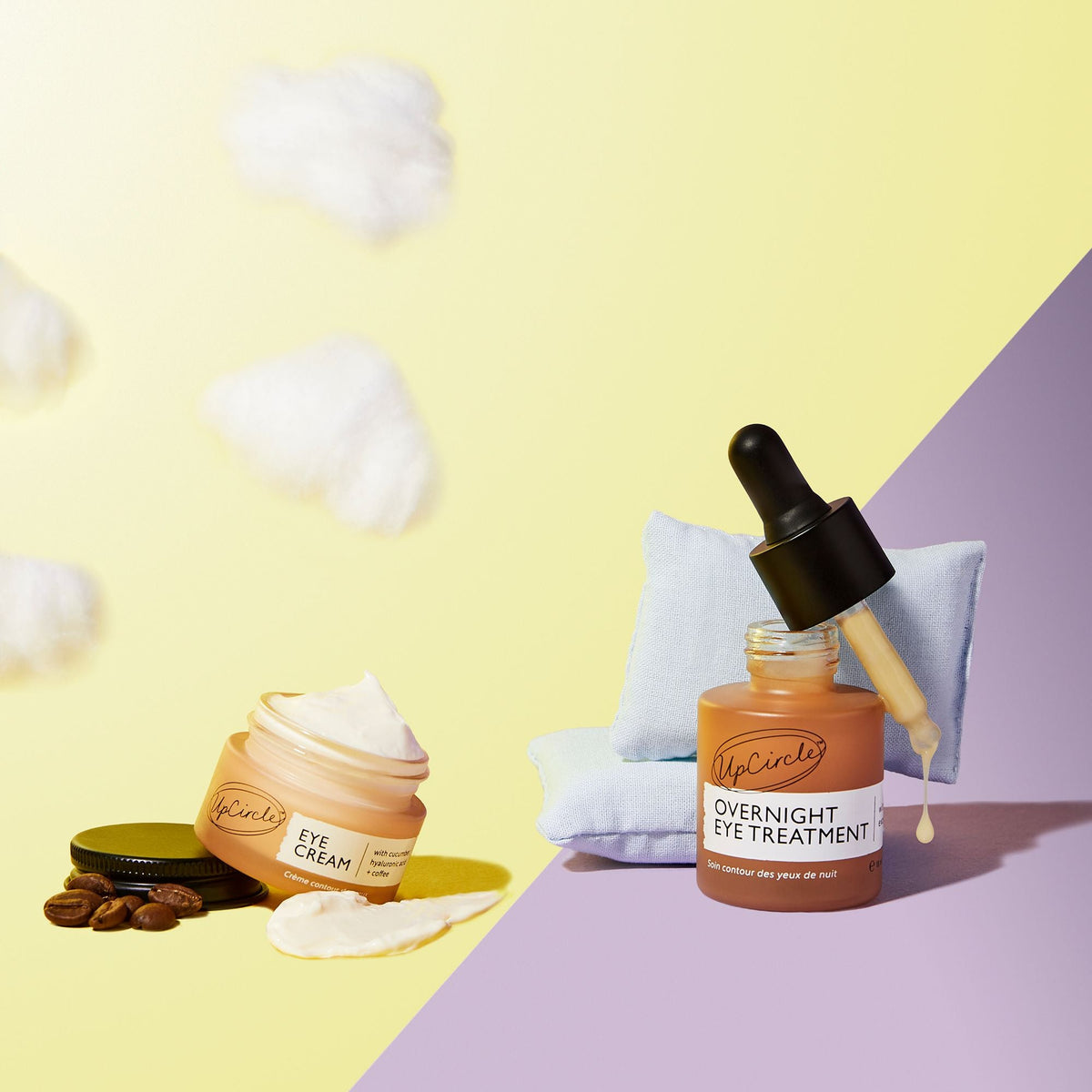 Overnight Eye Treatment with dropper by UpCircle; 2 UpCircle Eye Cream jars on Tampa Home & Garden Store