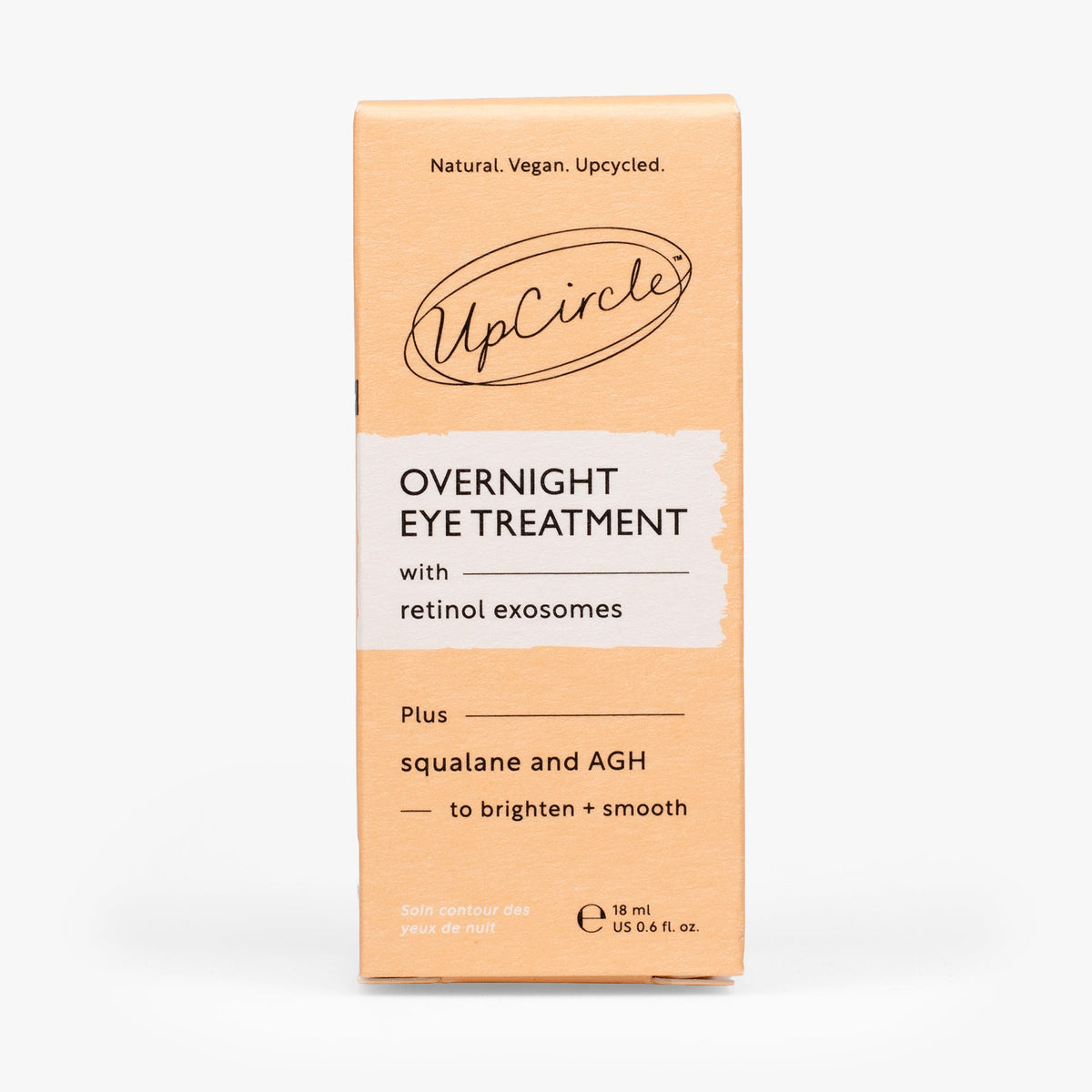 Eye cream Overnight Eye Treatment with Retinol Exosomes UpCircle peach packaging with logo on Tampa Home & Garden Store