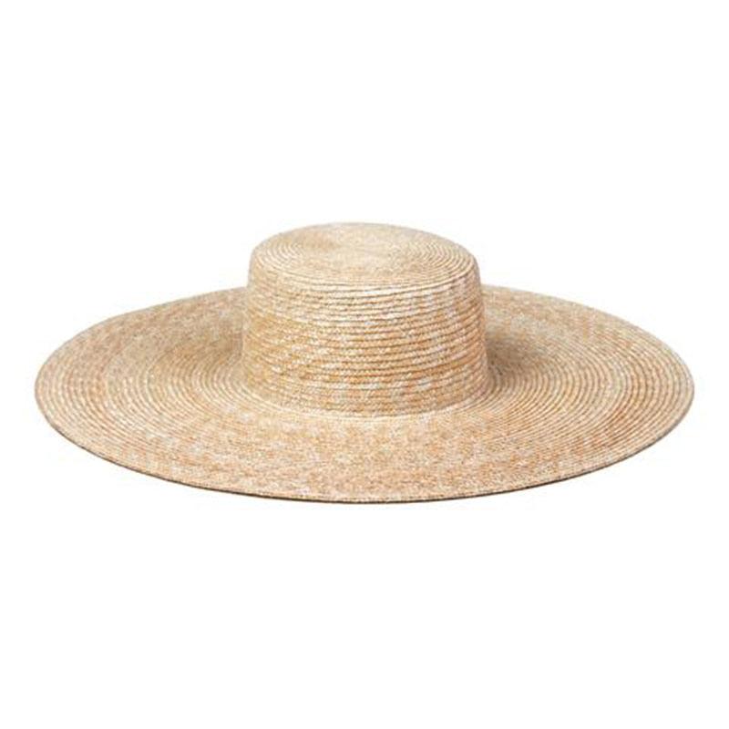 Sun hat Stevvex oversized natural straw with large brim on Tampa Home & Garden Store