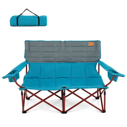 GemGear oversized camping chair loveseat in turquoise with thick padding and cup holders on Tampa Home & Garden Store