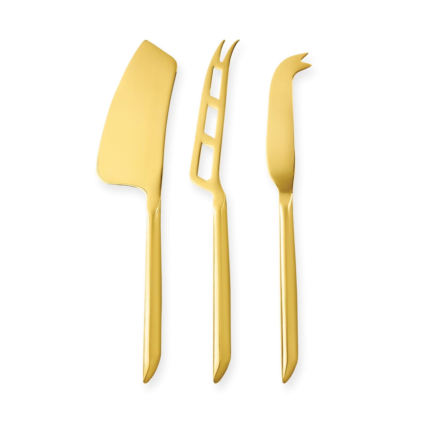 the Gold Mirror Plated Cheese Knives Set