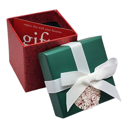 Caja de regalo cúbica para tarjetas de regalo - 7,6 x 7,6 cm - Remolino burdeos