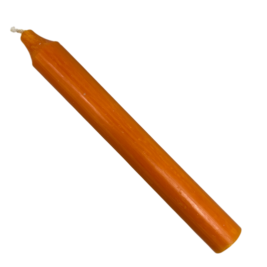 Rustic Taper Dinner Candle - 7 Inch Orange - Tampa Home & Garden Store