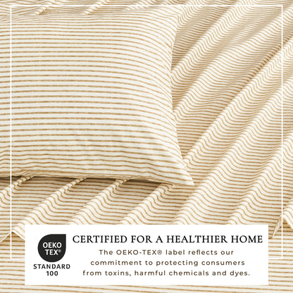 The Striped Microfiber Sheet Set and Soft Finish