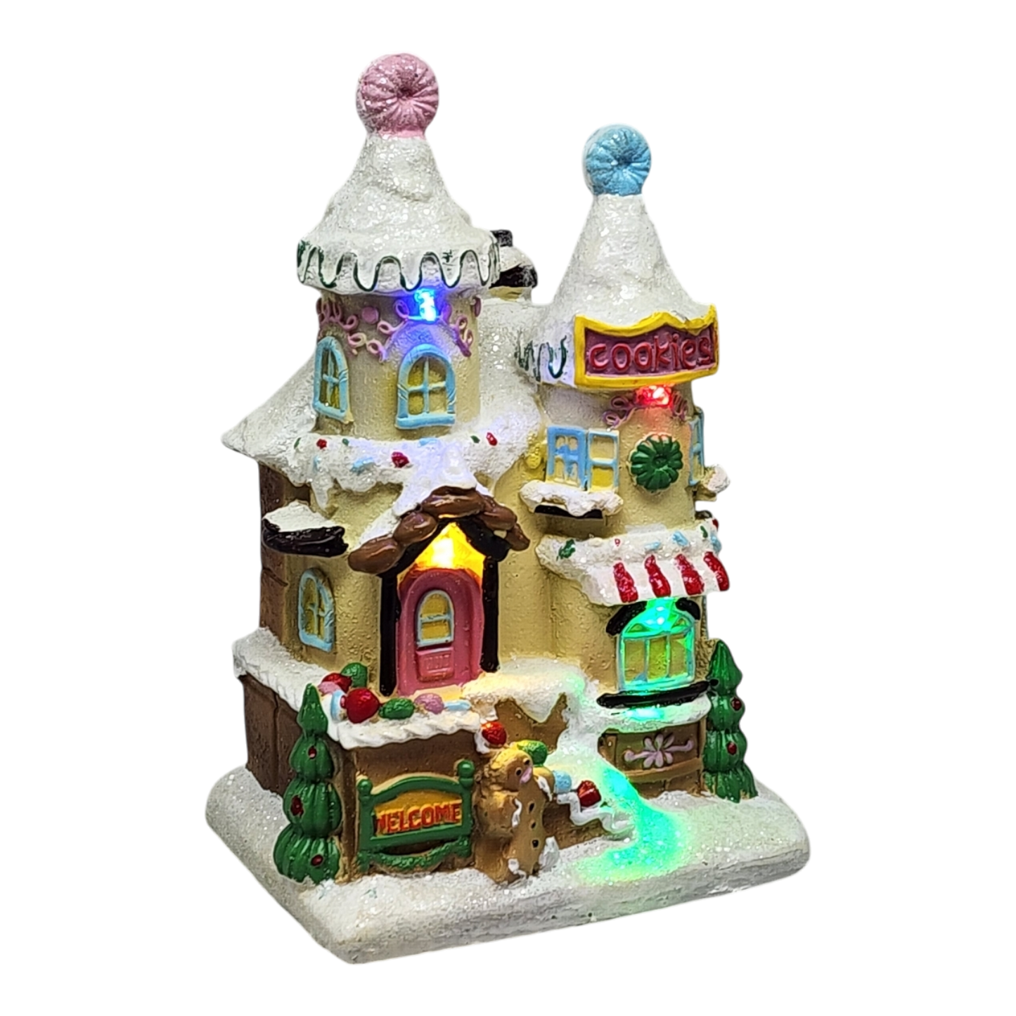 Maison en pain d'épice lumineuse en résine - Biscuits