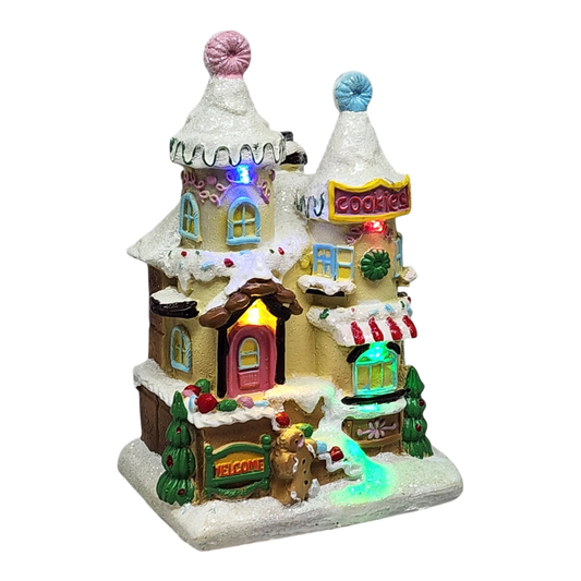 Maison en pain d'épice lumineuse en résine - Biscuits