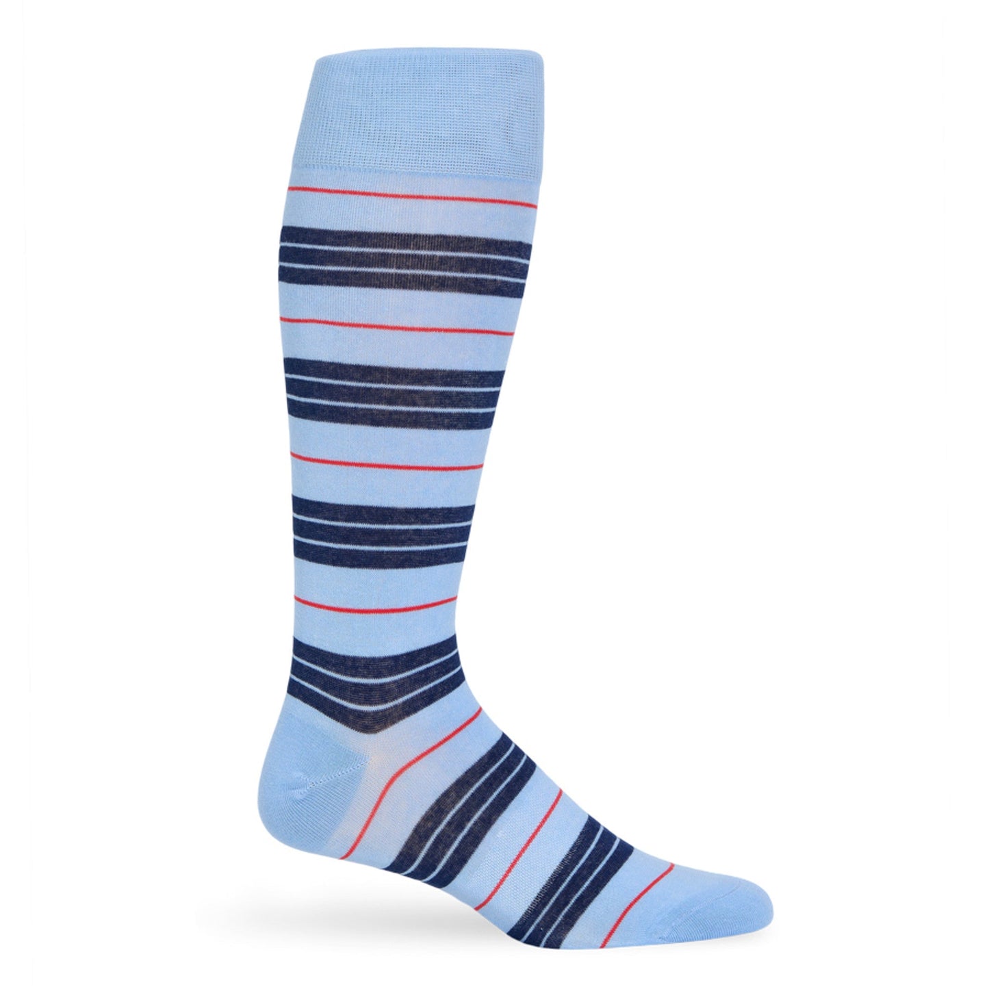 Oxford Dress Sock 3-Pack DeadSoxy team colorways light blue with navy stripes red accents on Tampa Home & Garden Store