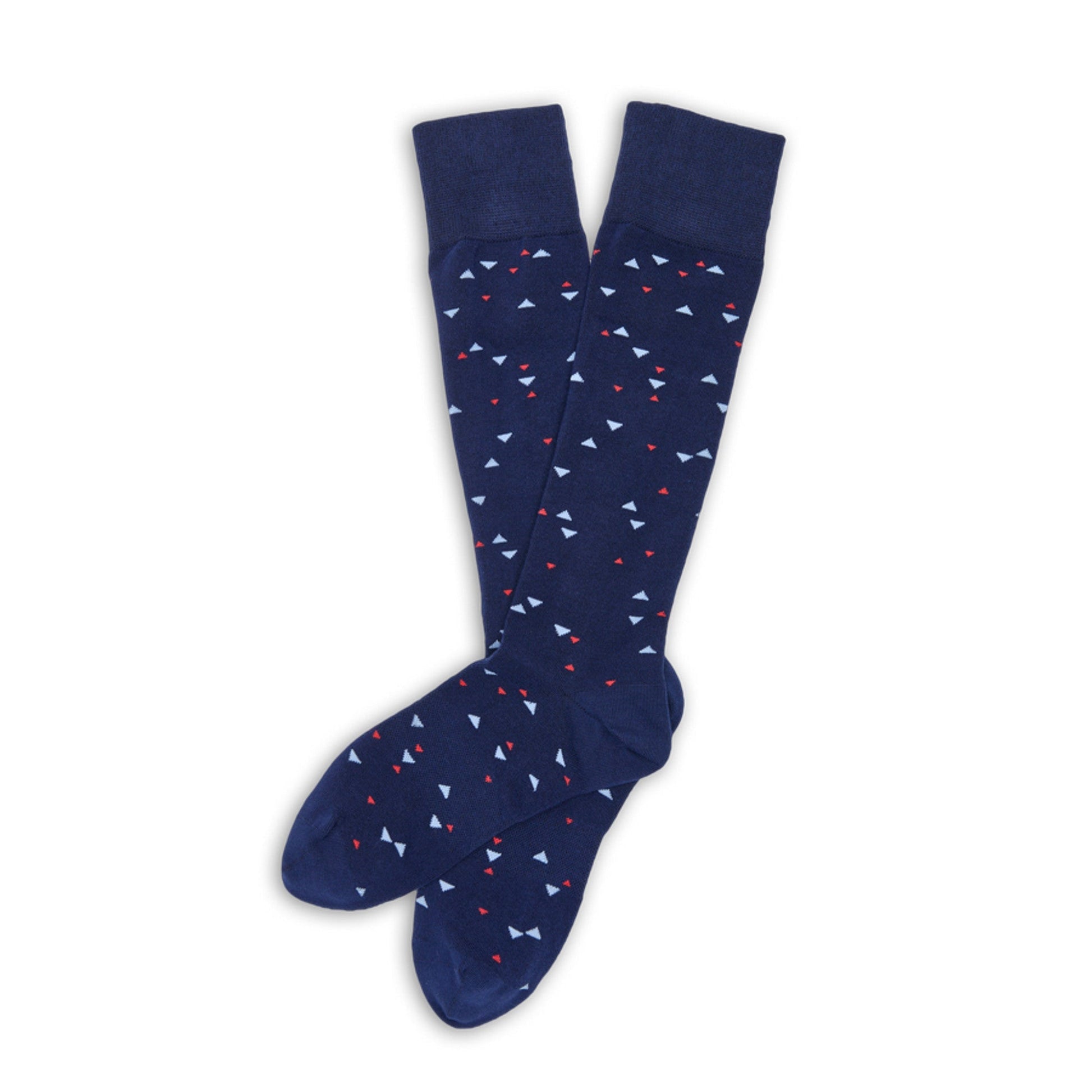 Oxford Dress Sock 3-Pack navy socks with white and red triangle pattern in team colorways on Tampa Home & Garden Store