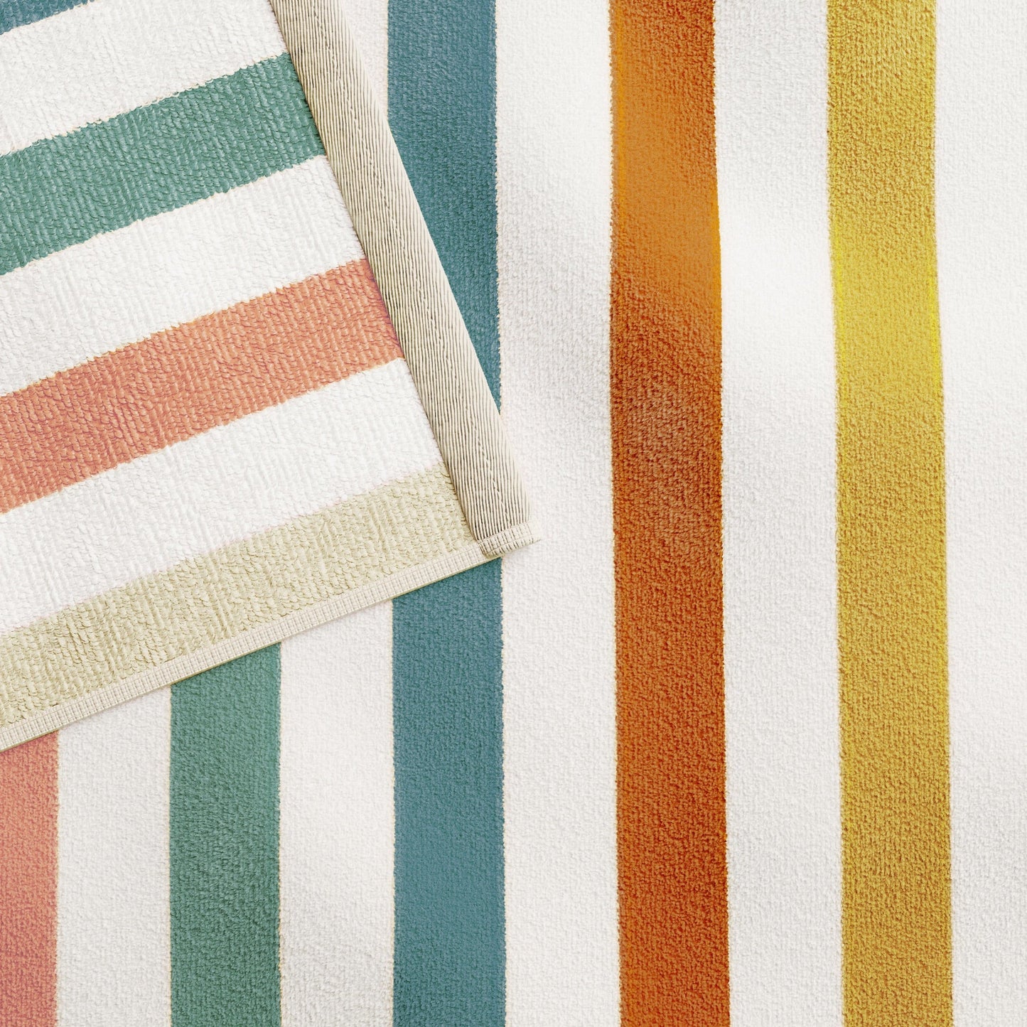 Cabana Cotton Beach Towel and Striped Border