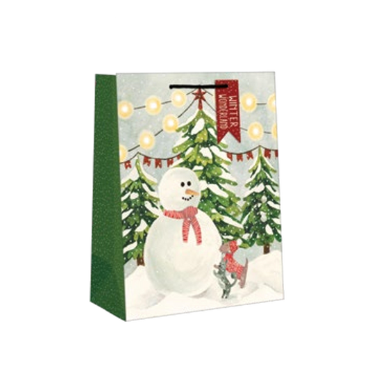 Sac cadeau « Amour des animaux » - Les amis du bonhomme de neige - Moyen