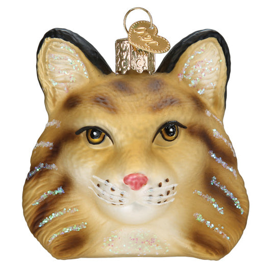 Bobcat Head Glass Ornament - Tampa Home & Garden Store