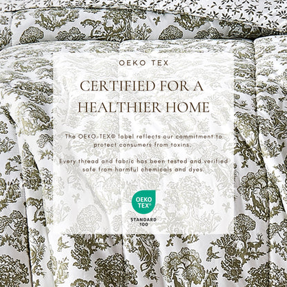 Reversible Christmas Comforter & Sham Set Odette Collection white toile print Great Bay Home on Tampa Home & Garden Store