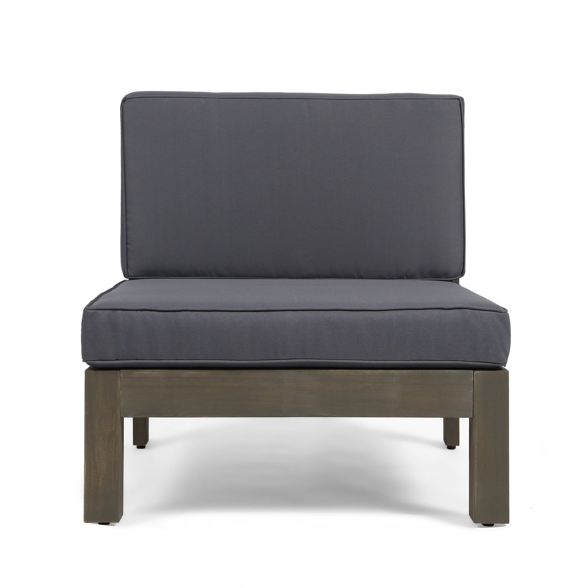 Oana 4-Piece Patio Sofa Set with Coffee Table, dark gray cushions, wood frame, HouseOfZazla on Tampa Home & Garden Store