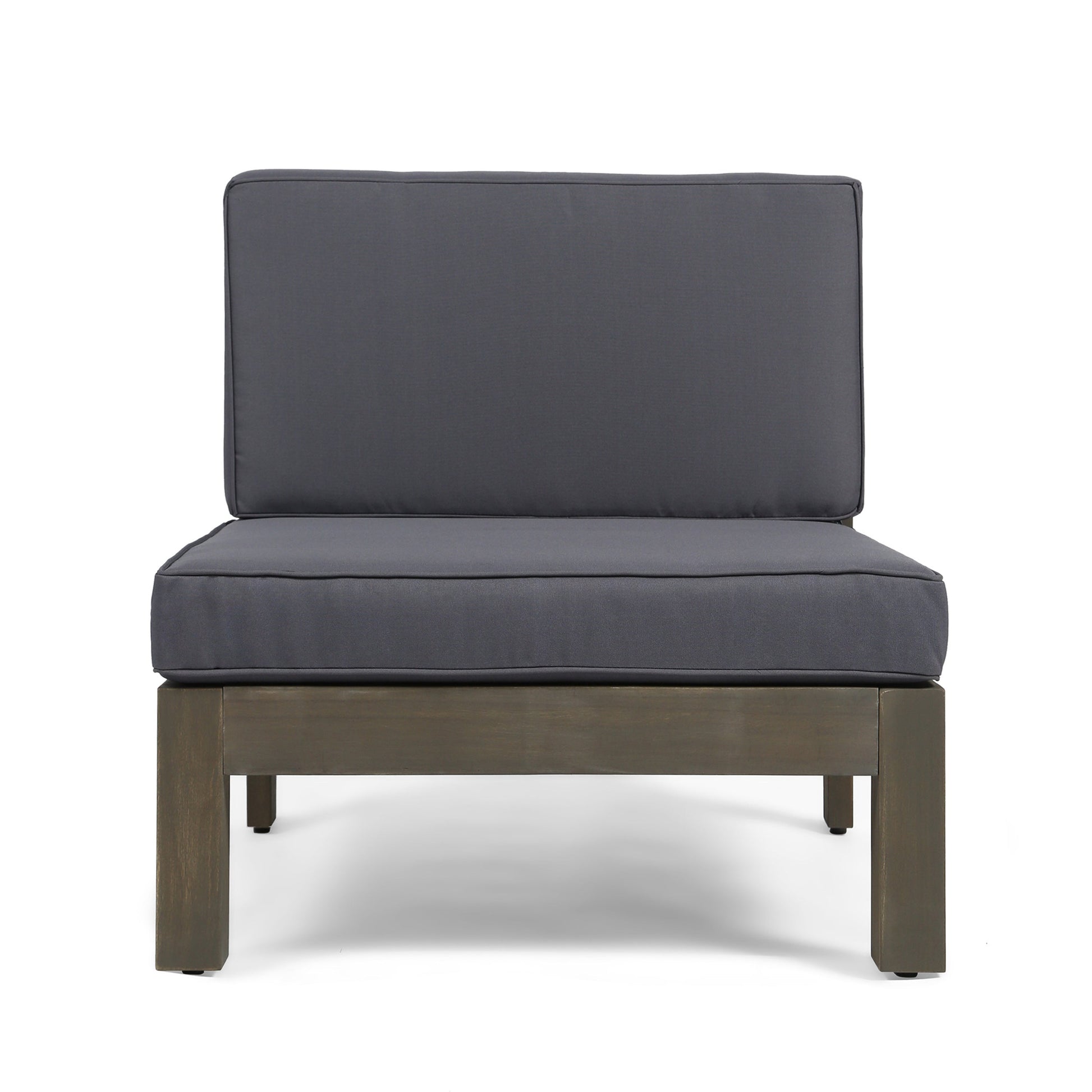 Oana 4-Piece Patio Sofa Set with Coffee Table, dark gray cushions, wood frame, HouseOfZazla on Tampa Home & Garden Store