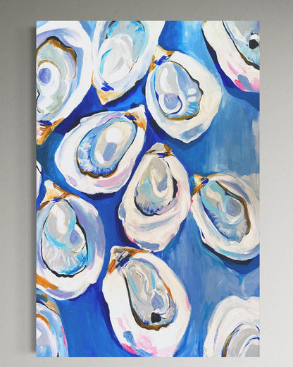 Lámina artística de conchas de ostra – Decoración de pared costera y serena