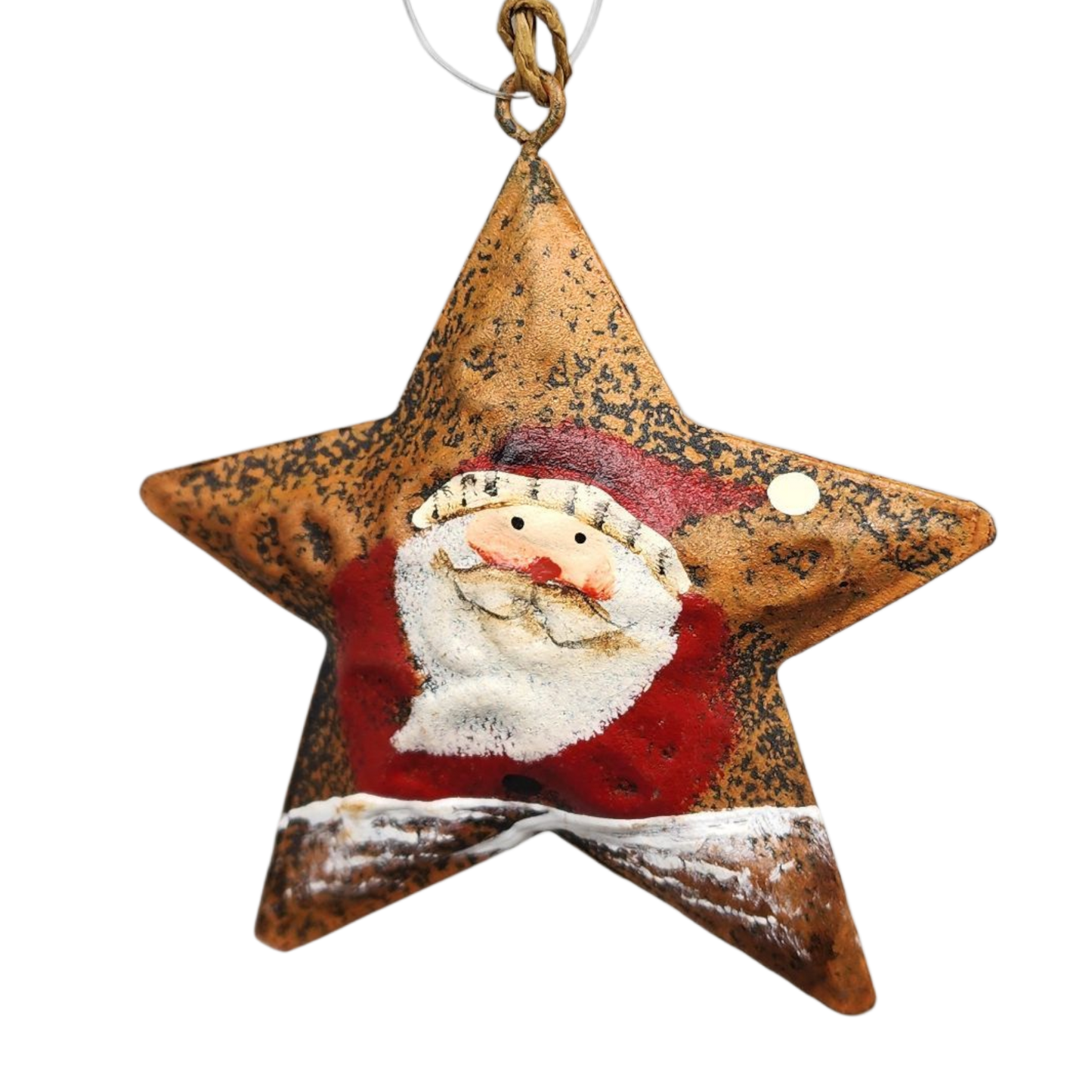 Adorno rústico de estrella de Papá Noel - Hat Right