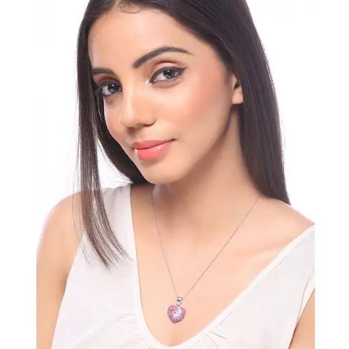 2.65ct ruby and white sapphire heart pendant in .925 sterling silver on delicate chain on Tampa Home & Garden Store