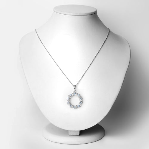 1.10ct aquamarine and white topaz pendant on .925 sterling silver chain by Bids.com on Tampa Home & Garden Store