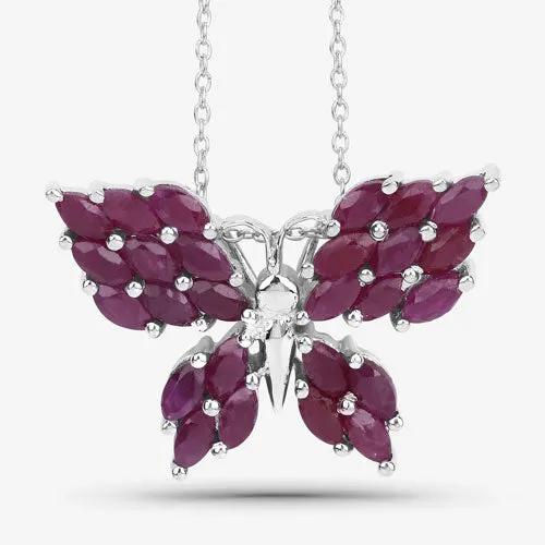 Butterfly pendant with 3.12ct ruby marquise stones in .925 sterling silver, Bids.com on Tampa Home & Garden Store