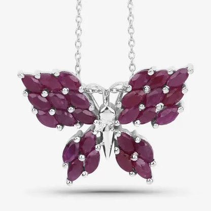 Butterfly pendant with 3.12ct ruby marquise stones in .925 sterling silver, Bids.com on Tampa Home & Garden Store