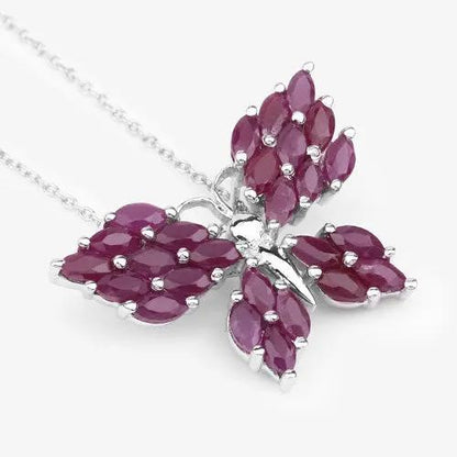 3.12ct ruby butterfly pendant in .925 sterling silver by Bids.com with marquise-cut stones on Tampa Home & Garden Store